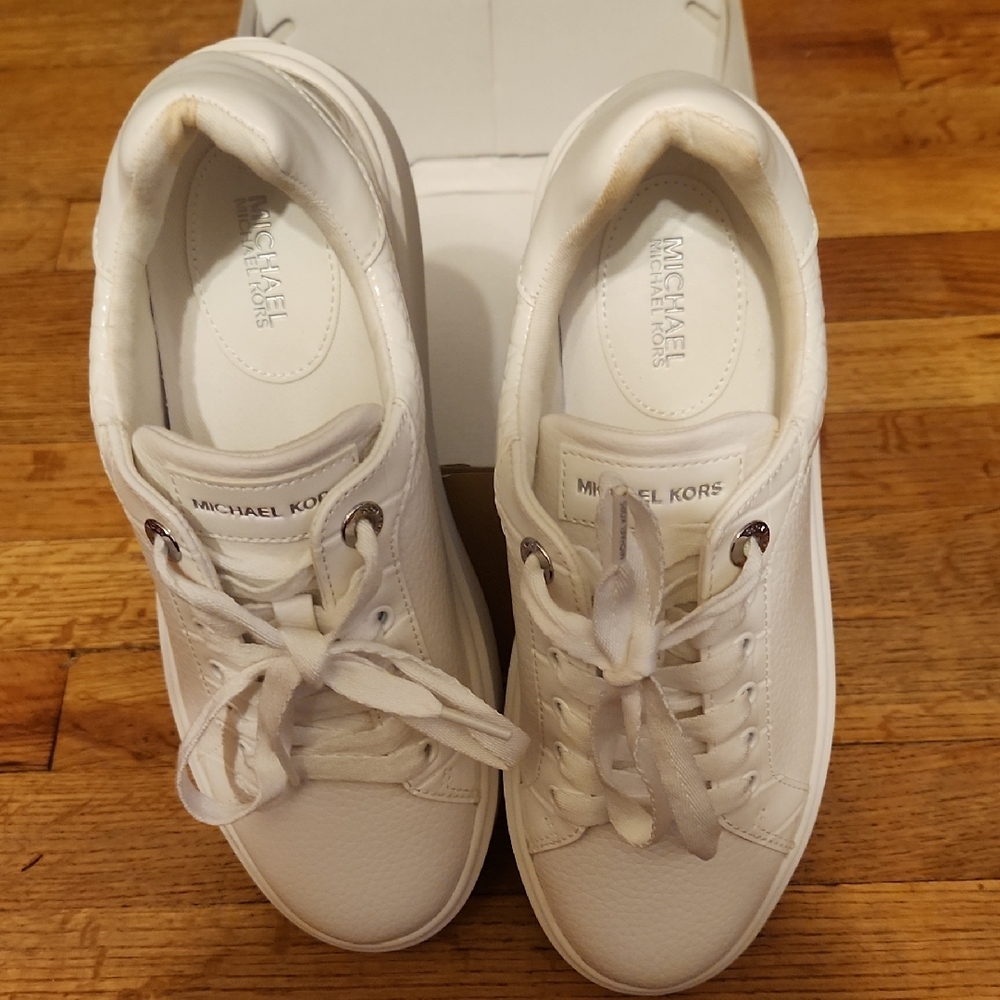 Michael Kors Classic White Lace-Up Platform Sneakers